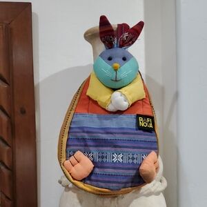 Colorful Bunny Rabbit Backpack Artisan Handmade Sustainable Mission Rafi Nova